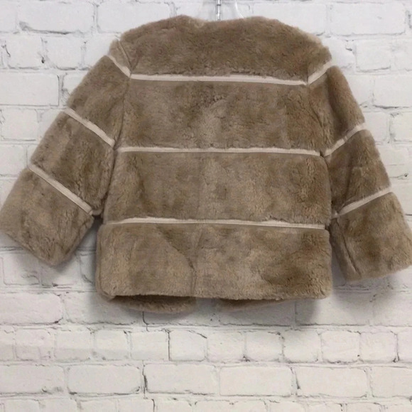 NWT Mayoral Girl 2T Zip Faux Fur Brown Jacket - Picture 4 of 5